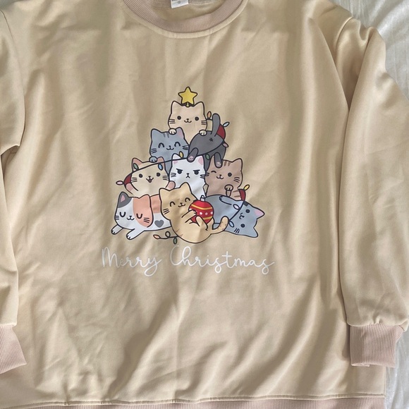 Cute Cat Tree Holiday Sweatshirt - Picture 2 of 10